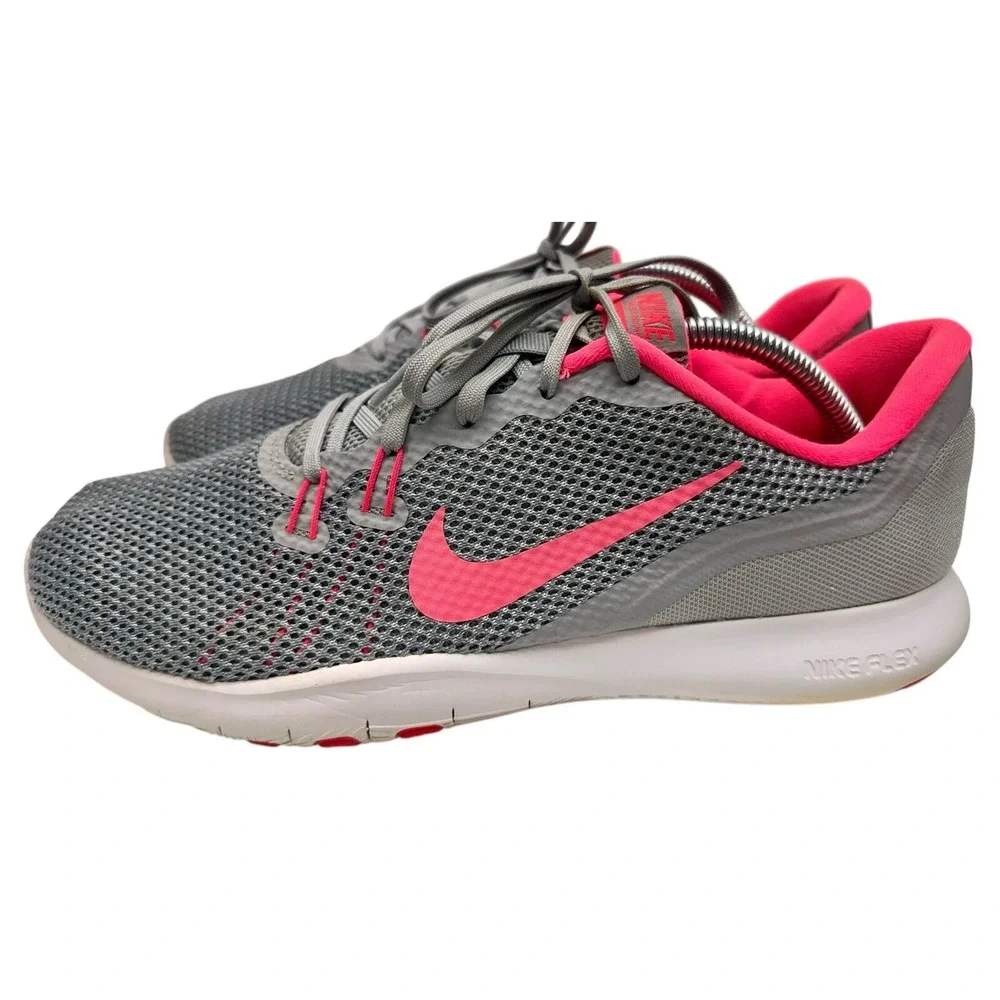 Nike Flex Trainer TR 7 898479-006 Gray‎ Pink Womens Running  Sneakers Sz 11.5